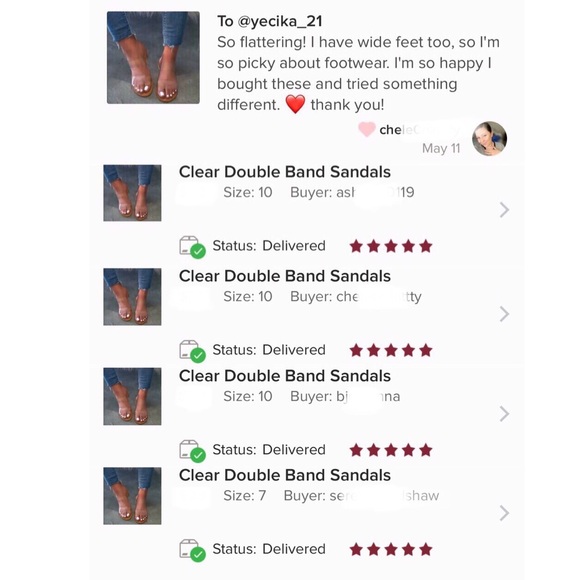 Double Clear Band Sandals - Picture 9 of 12